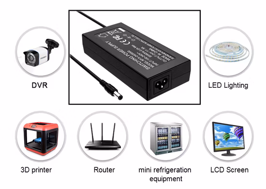 China Factory AC DC 5volt/6V/9V/12V/18V/24V/48V 1A 2A 3A 4A 5A Desktop Power Adapter for Laptop/LED/CCTV/Battery Charger